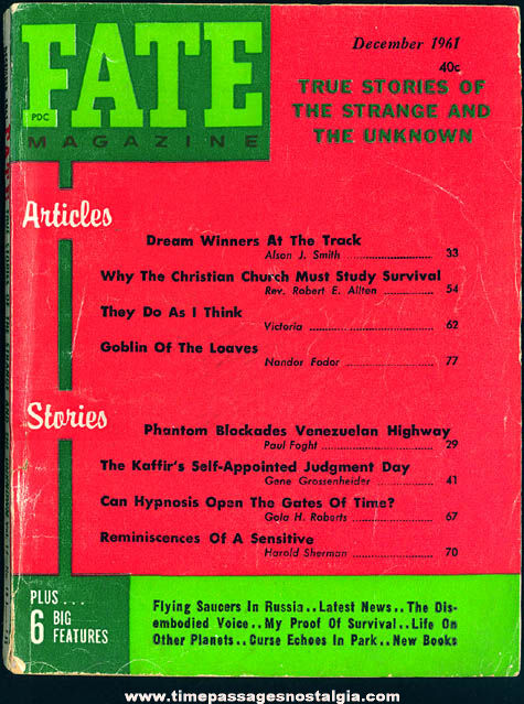 FATE Magazine - December 1961