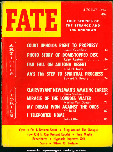 FATE Magazine - August 1966