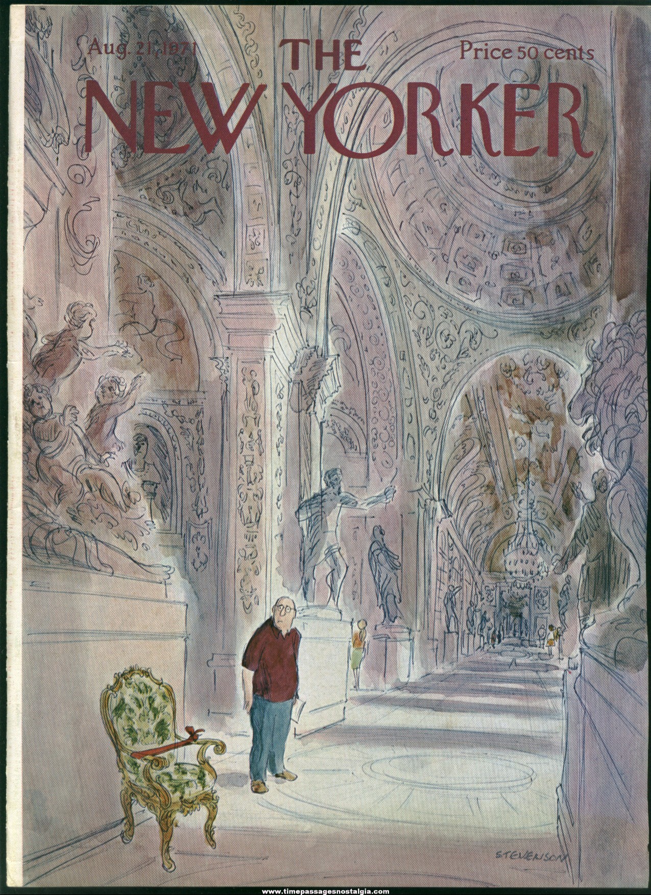 New Yorker Magazine - August 21, 1971 - Cover by James Stevenson