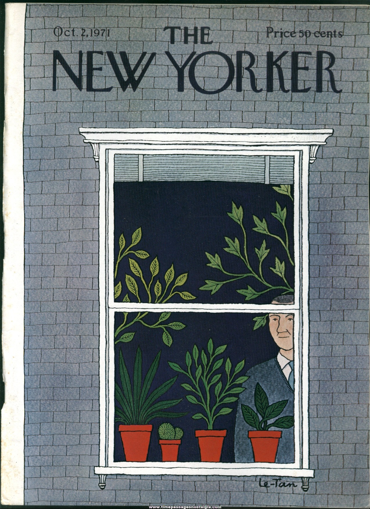 New Yorker Magazine - October 2, 1971 - Cover by Pierre Le-Tan