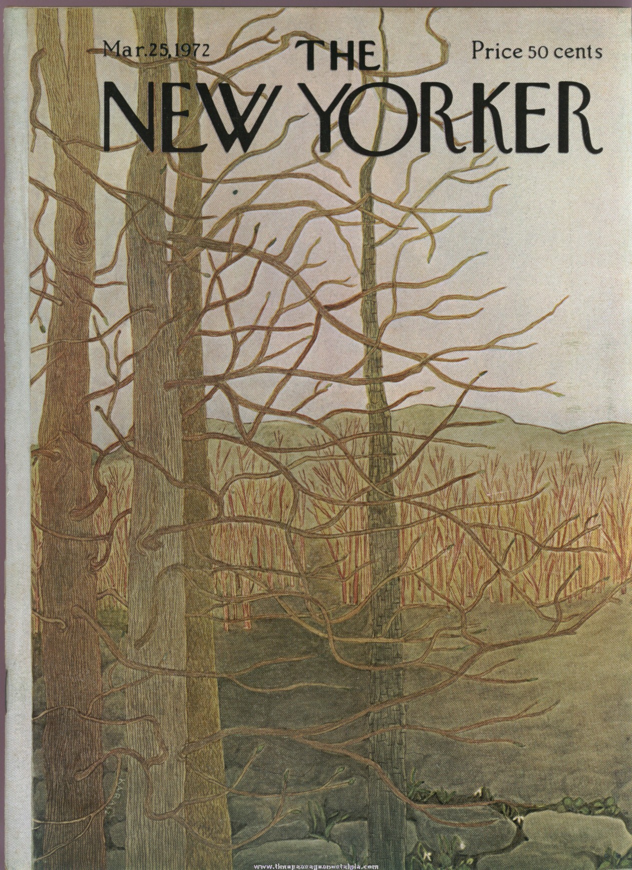 New Yorker Magazine - March 25, 1972 - Cover by Ilonka Karasz