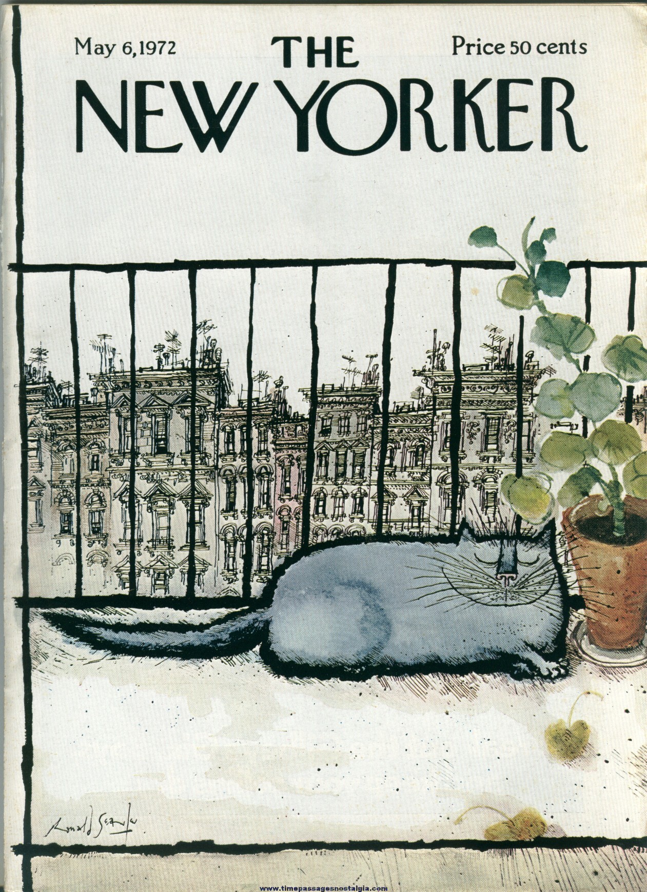 New Yorker Magazine - May 6, 1972 - Cover by Ronald Searle