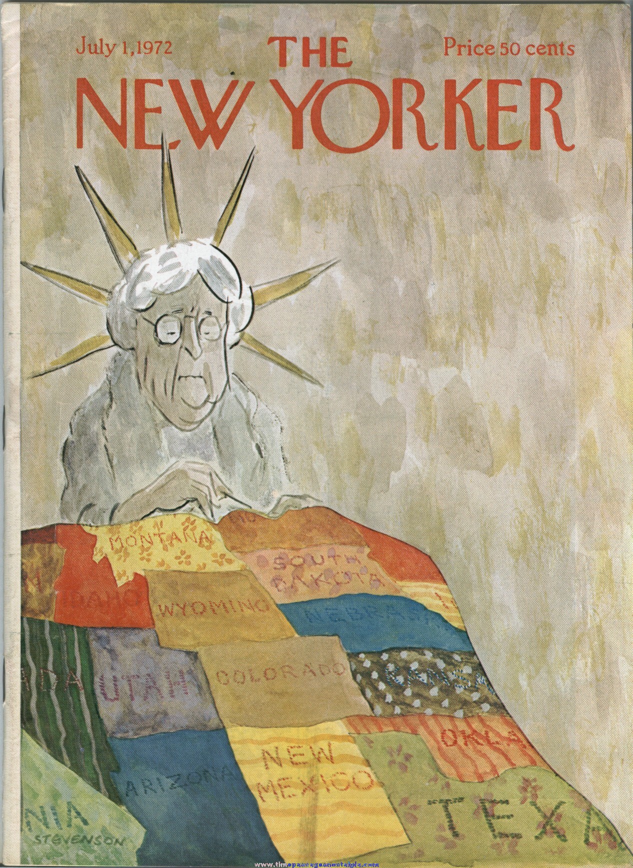 New Yorker Magazine - July 1, 1972 - Cover by James Stevenson