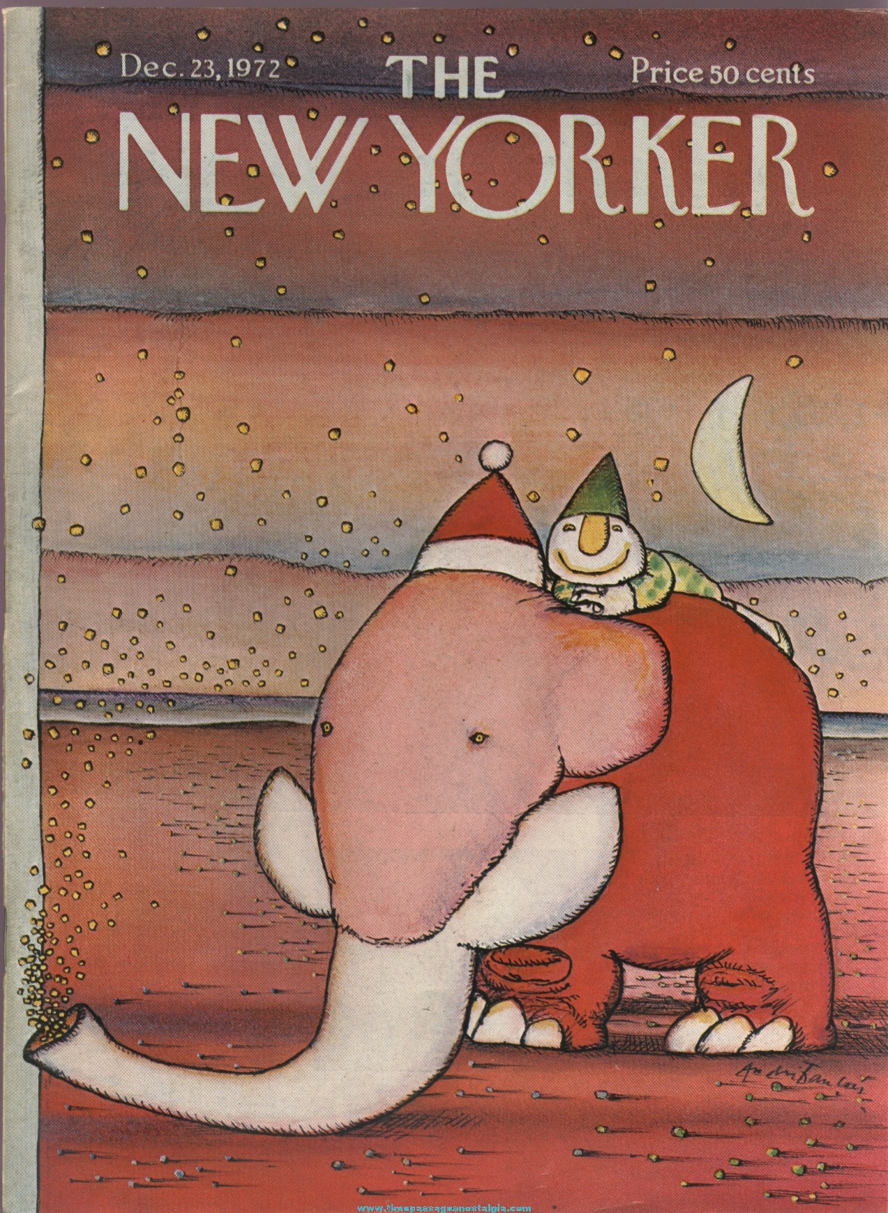 New Yorker Magazine - December 23, 1972 - Cover by Andre Francois
