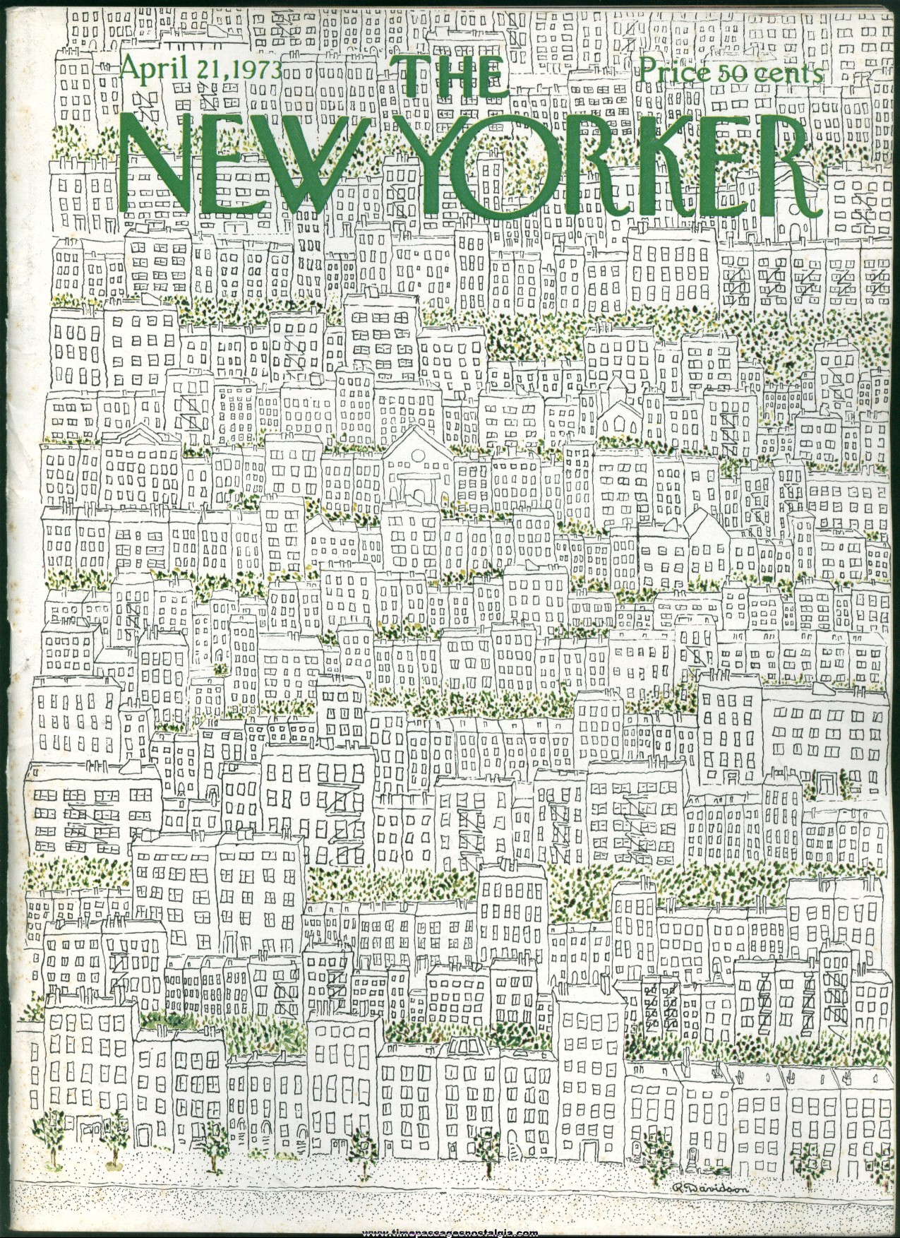 New Yorker Magazine - April 21, 1973 - Cover by Raymond Davidson