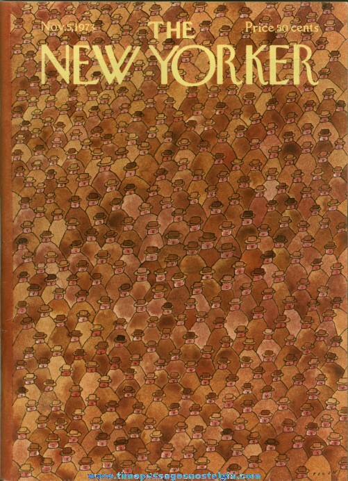 New Yorker Magazine - November 5, 1973 - Cover by Jean-Michel Folon
