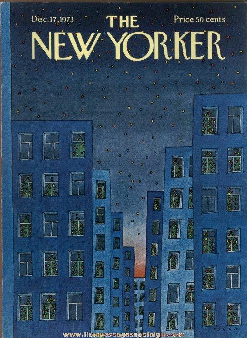 New Yorker Magazine - December 17, 1973 - Cover by Jean-Michel Folon