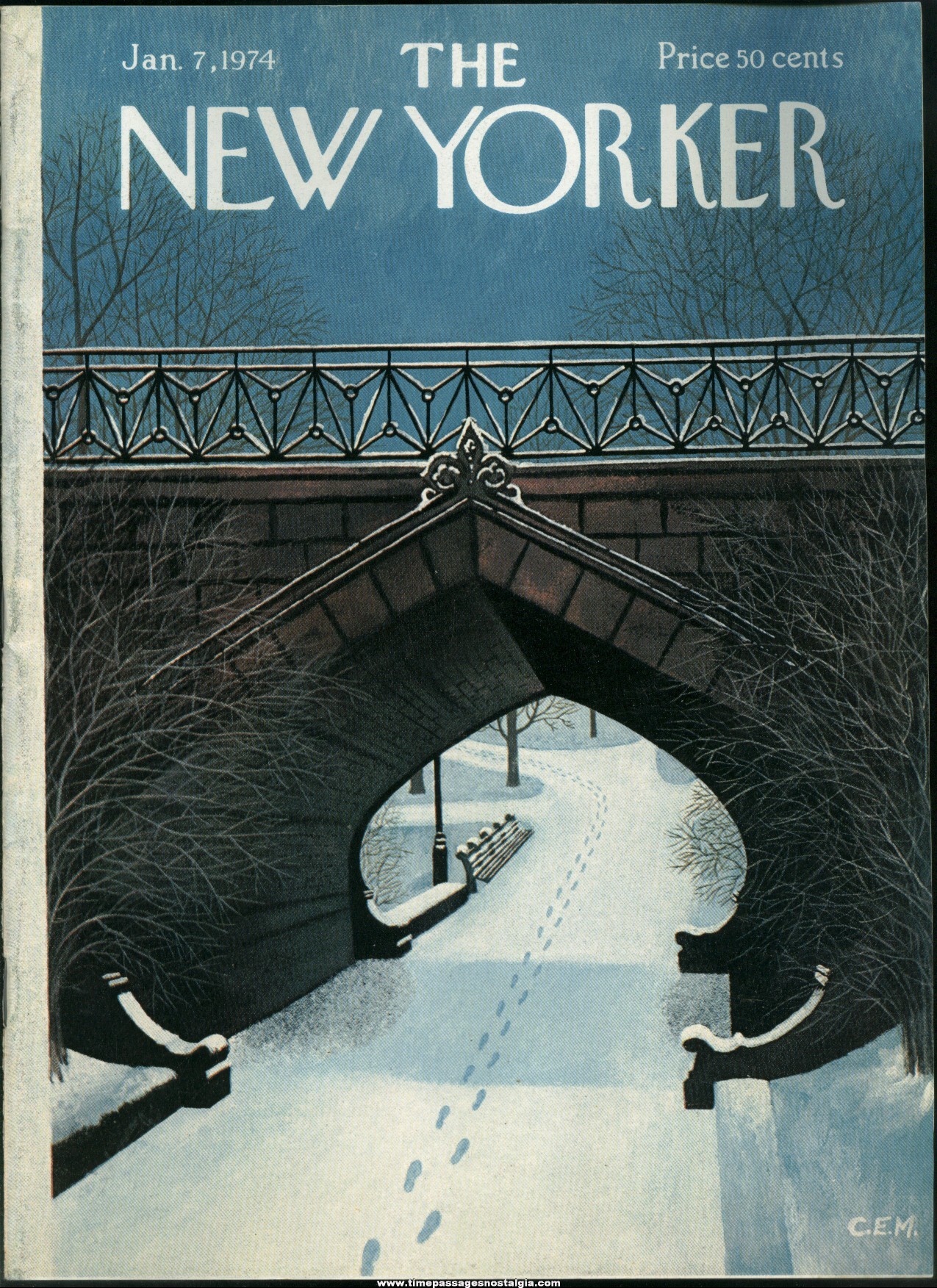 New Yorker Magazine - January 7, 1974 - Cover by Charles E. Martin