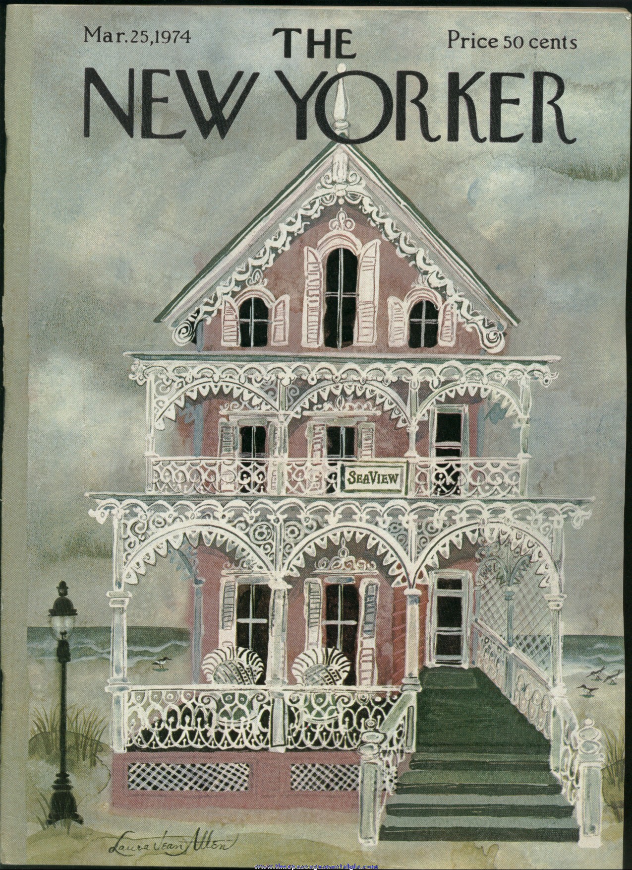 New Yorker Magazine - March 25, 1974 - Cover by Laura Jean Allen