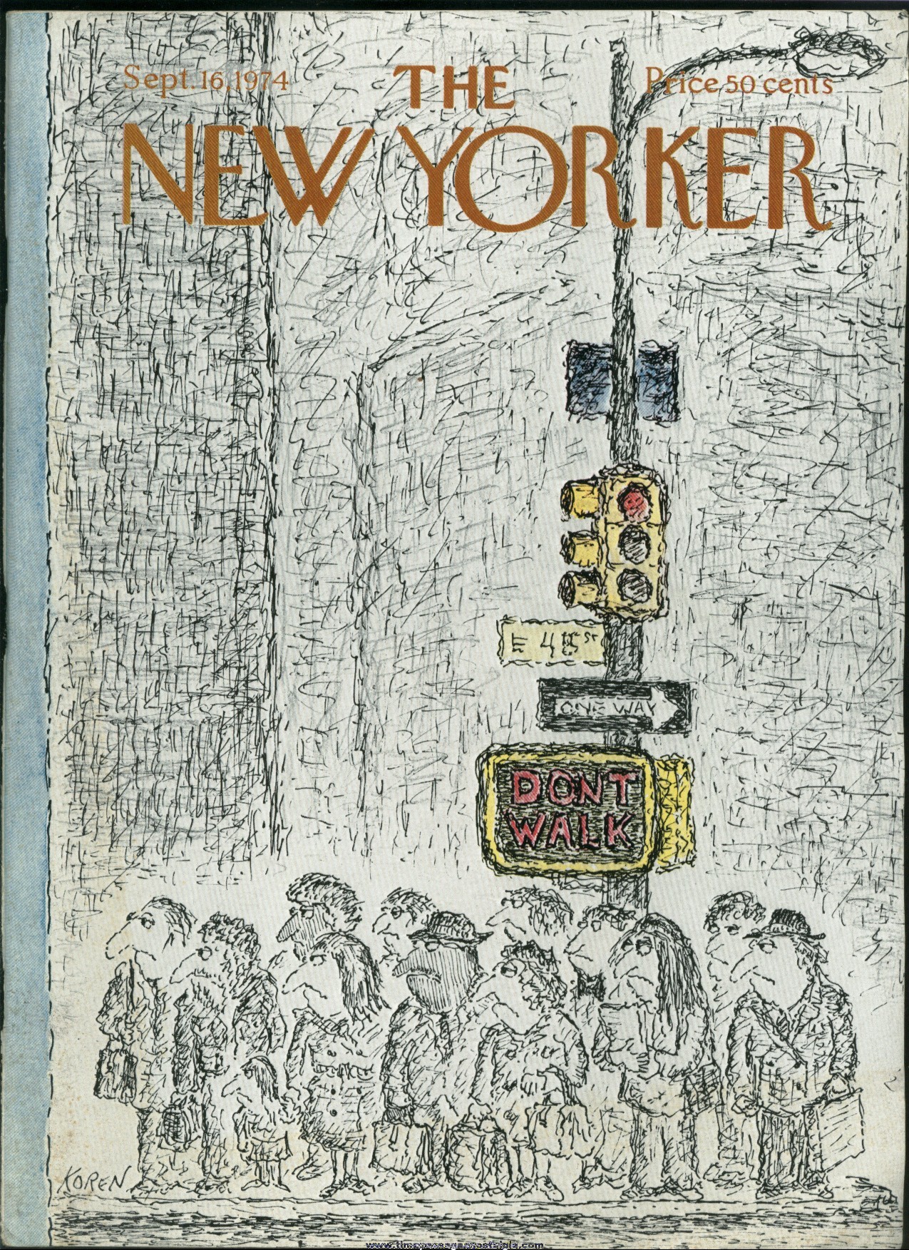 New Yorker Magazine - September 16, 1974 - Cover by Edward Koren