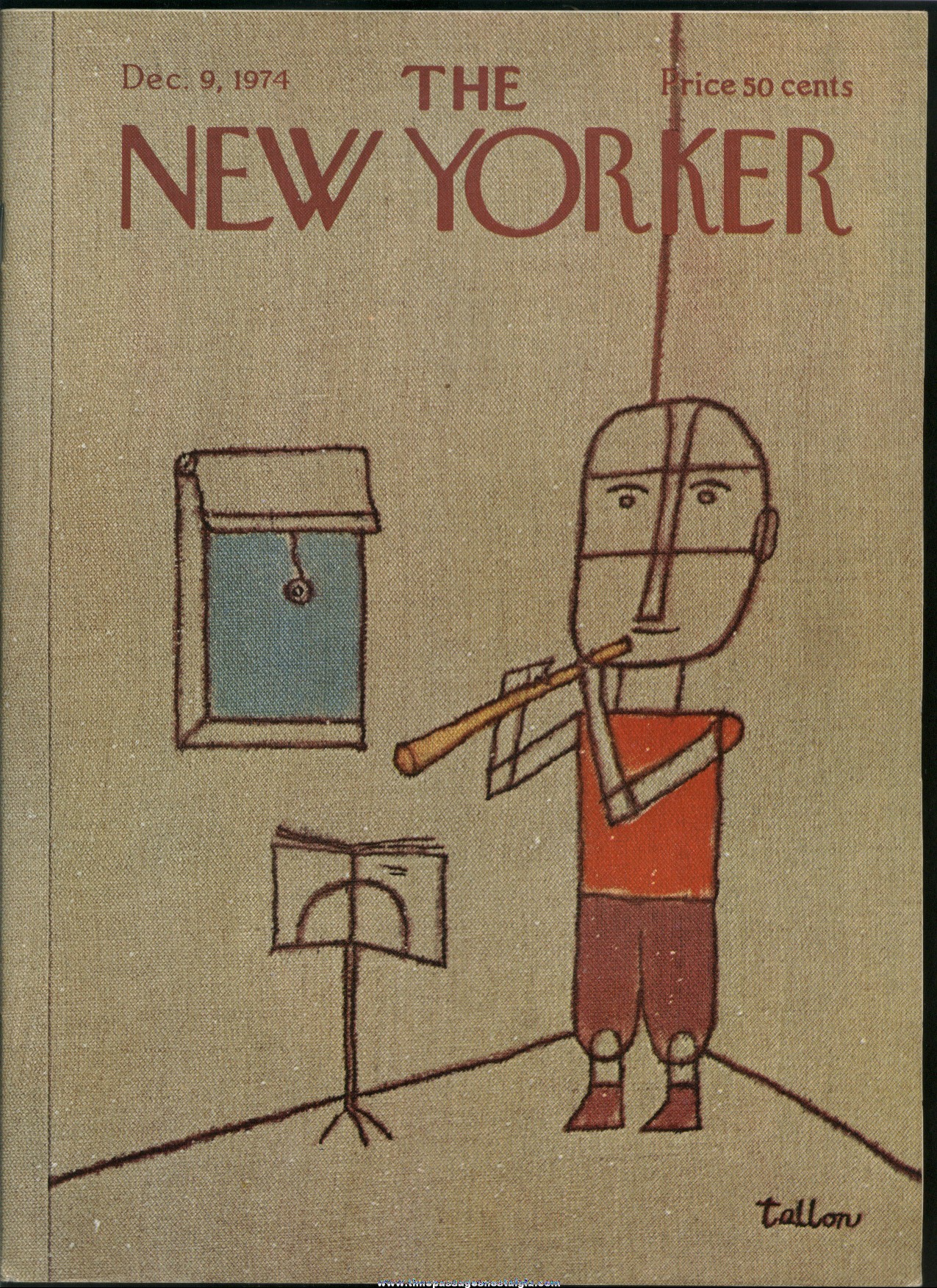 New Yorker Magazine - December 9, 1974 - Cover by Robert Tallon