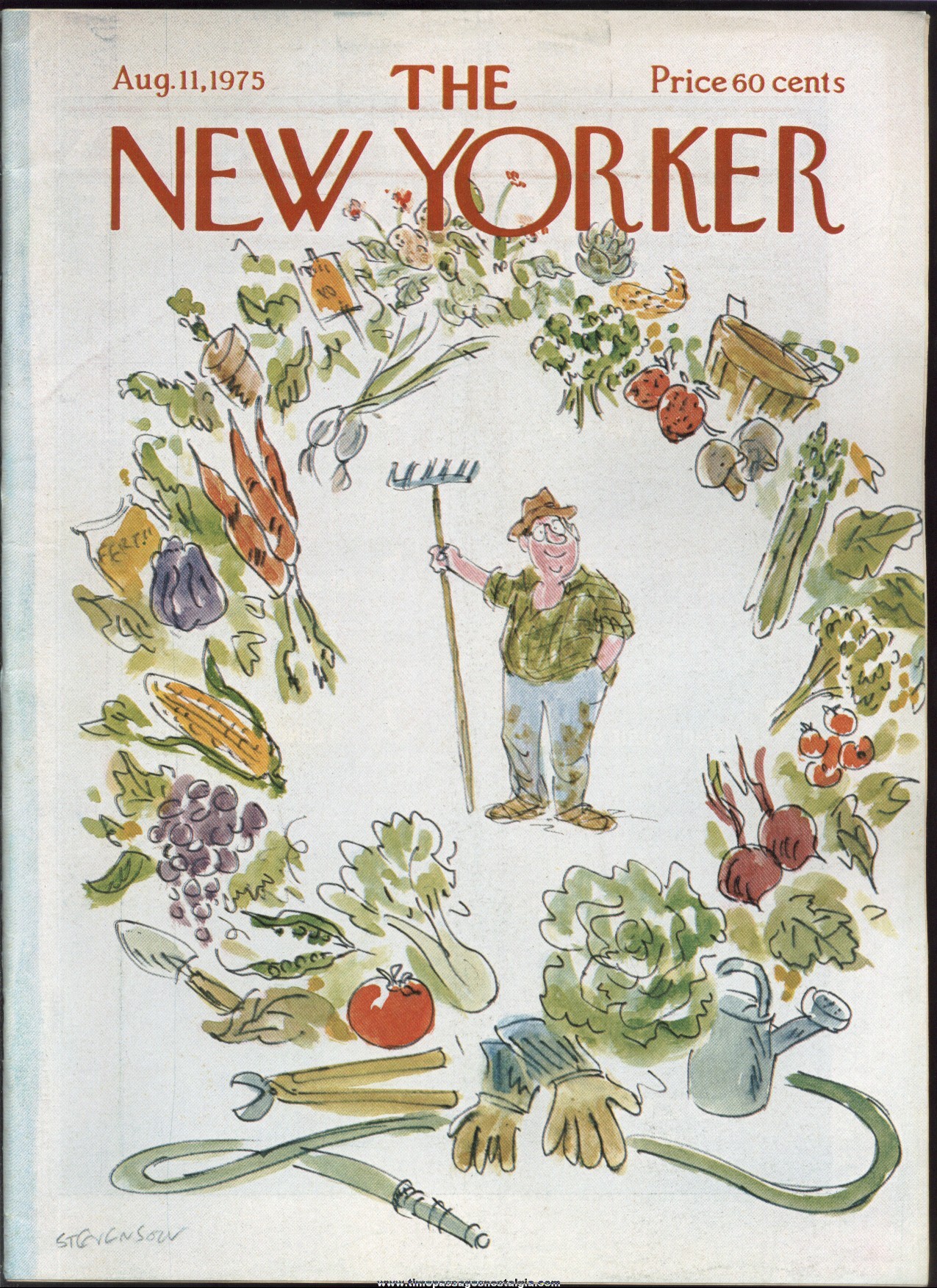 New Yorker Magazine - August 11, 1975 - Cover by James Stevenson