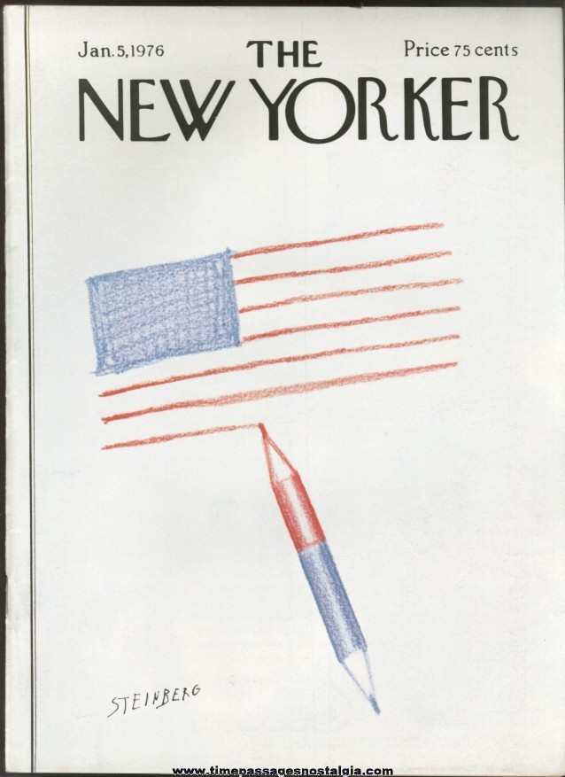 New Yorker Magazine - January 5, 1976 - Cover by Saul Steinberg