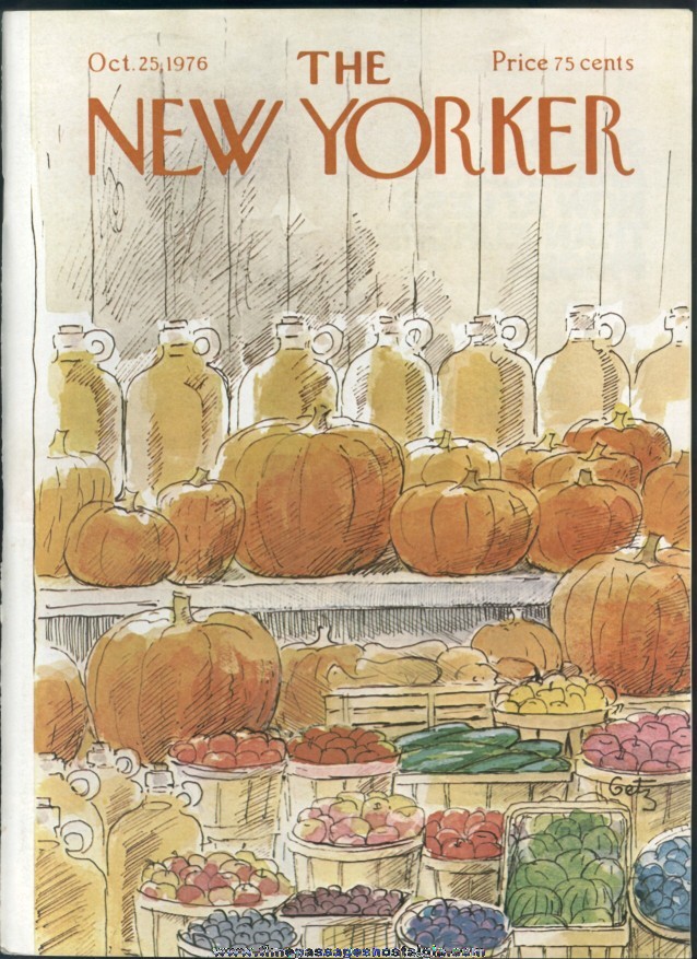 New Yorker Magazine - October 25, 1976 - Cover by Arthur Getz