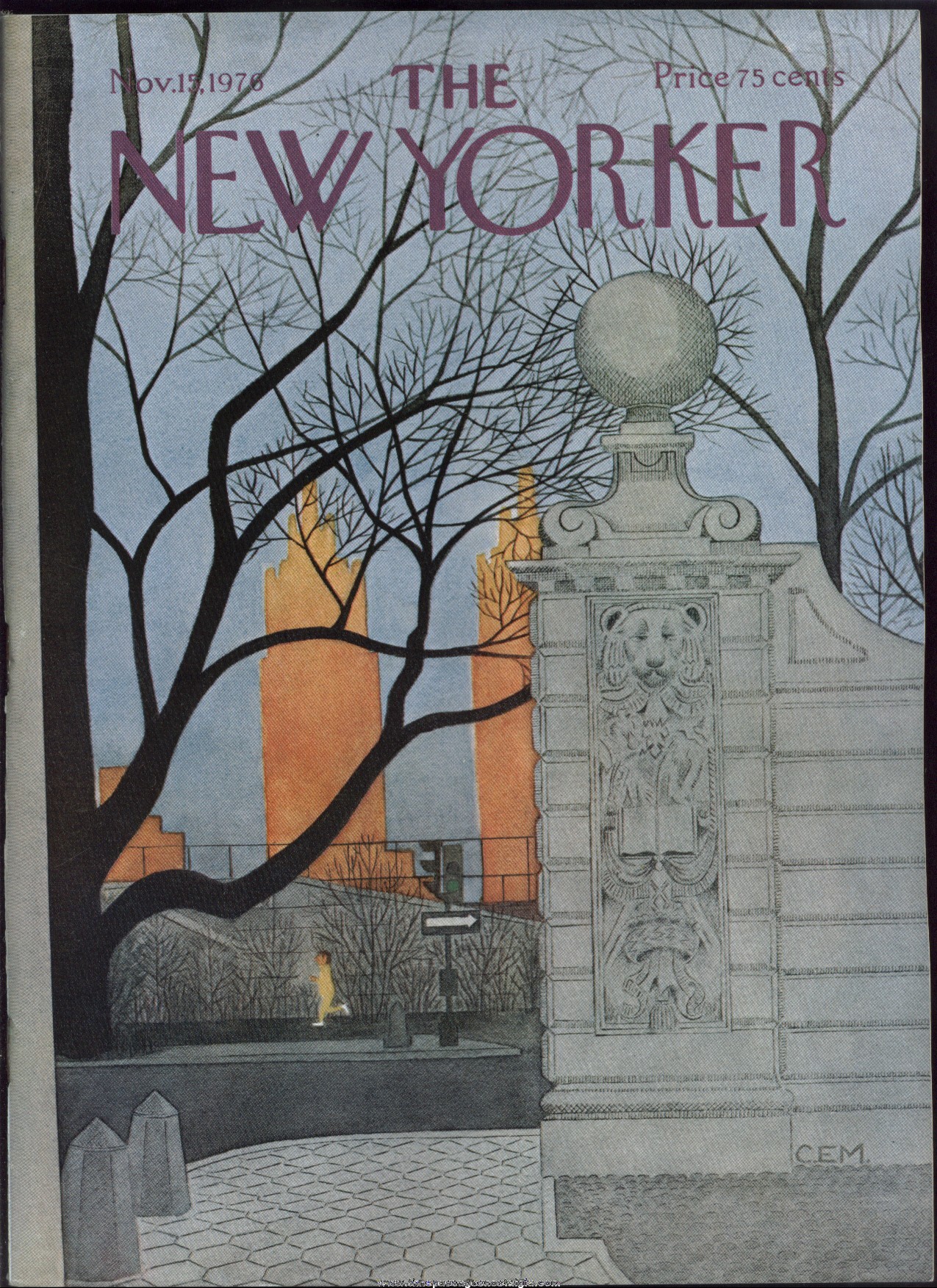 New Yorker Magazine - November 15, 1976 - Cover by Charles E. Martin
