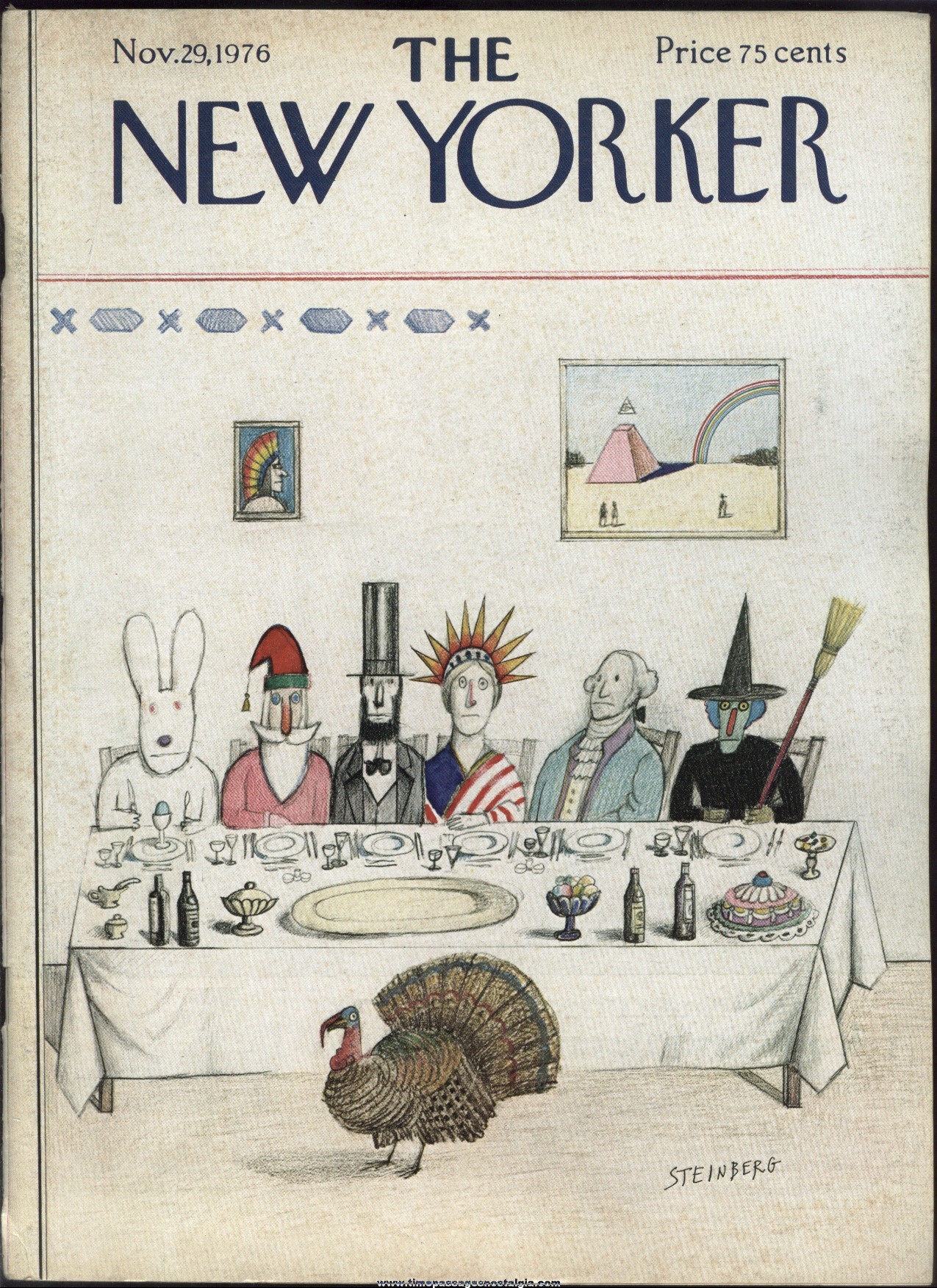 New Yorker Magazine - November 29, 1976 - Cover by Saul Steinberg