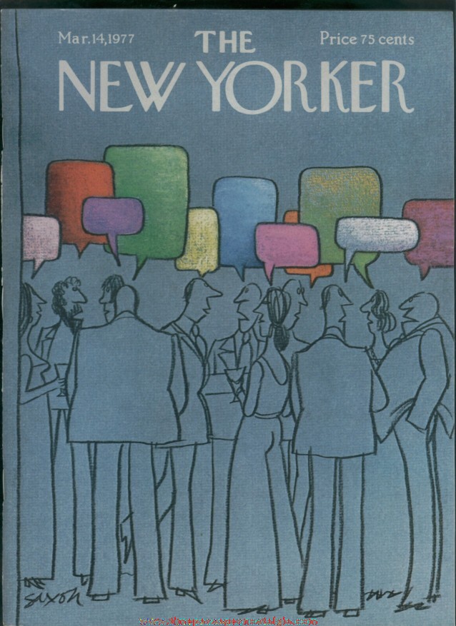 New Yorker Magazine - March 14, 1977 - Cover by Charles Saxon