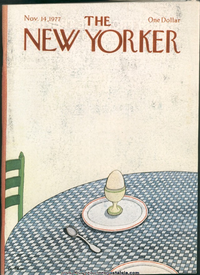 New Yorker Magazine - November 14, 1977 - Cover by Pierre Le-Tan