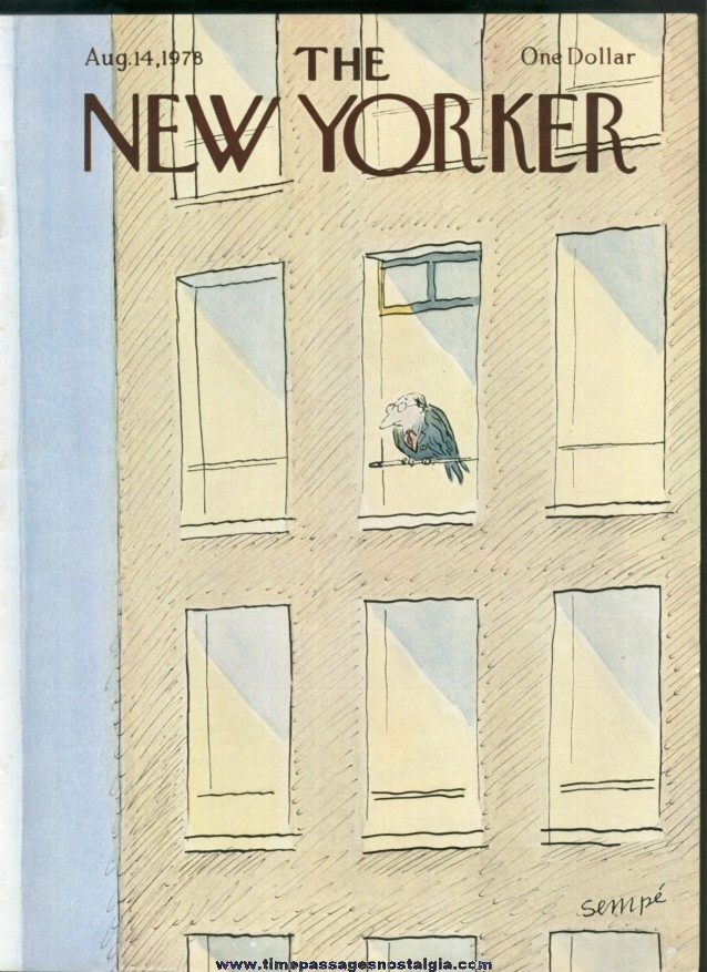 New Yorker Magazine - August 14, 1978 - Cover by J. J. Sempe