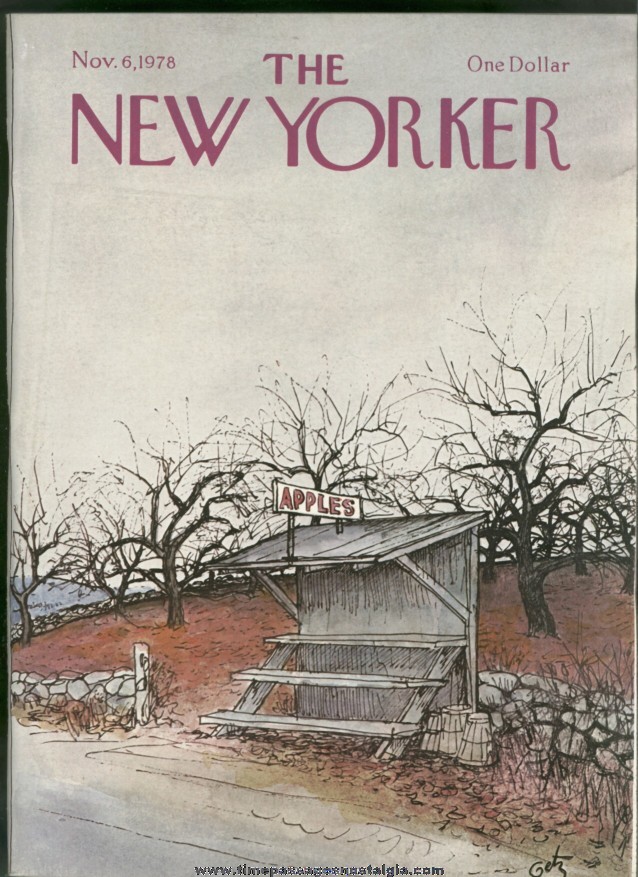 New Yorker Magazine - November 6, 1978 - Cover by Arthur Getz