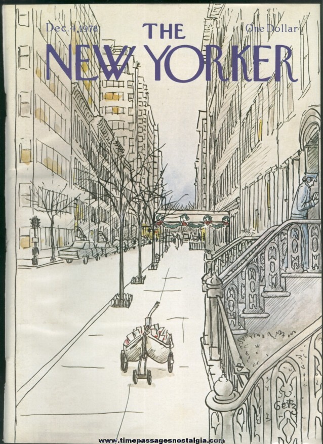 New Yorker Magazine - December 4, 1978 - Cover by Arthur Getz