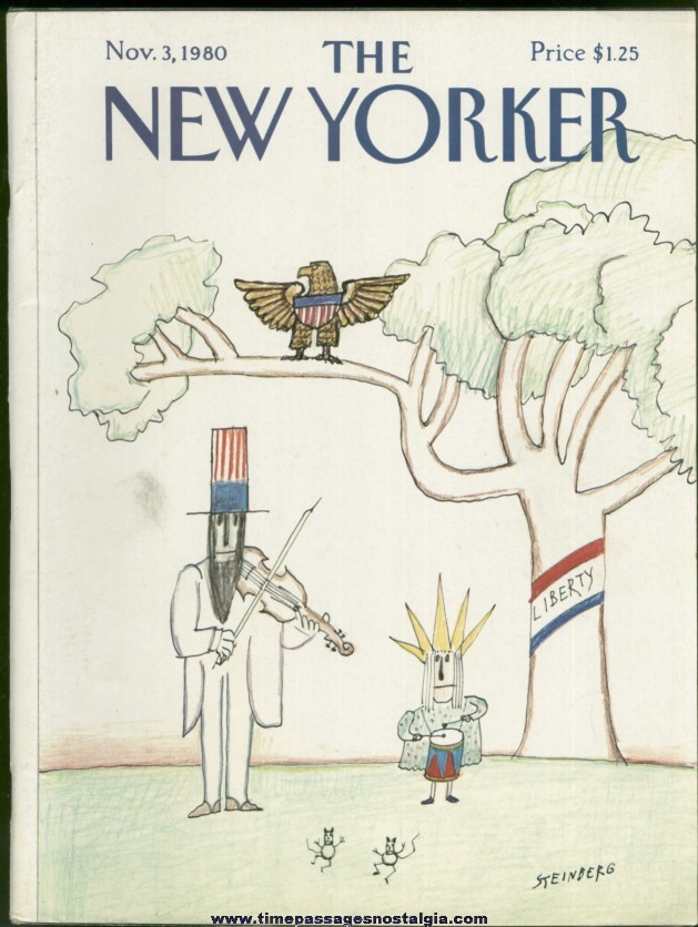 New Yorker Magazine - November 3, 1980 - Cover by Saul Steinberg