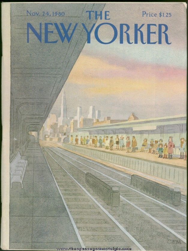 New Yorker Magazine - November 24, 1980 - Cover by Charles E. Martin