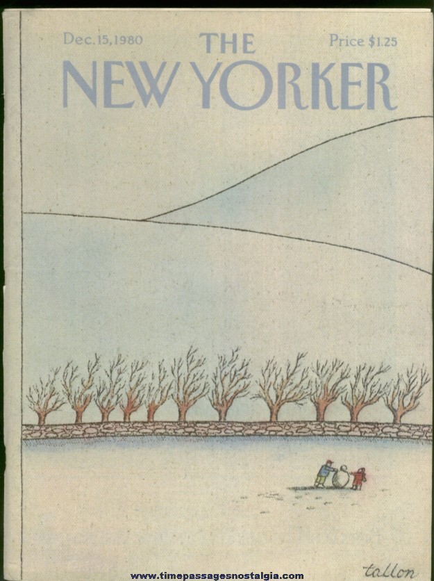 New Yorker Magazine - December 15, 1980 - Cover by Robert Tallon