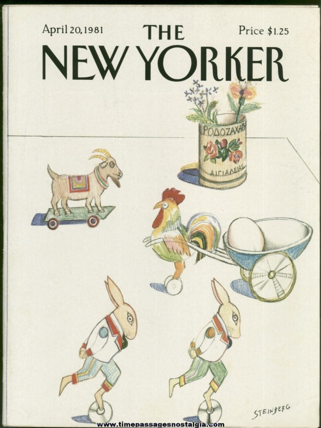 New Yorker Magazine - April 20, 1981 - Cover by Saul Steinberg