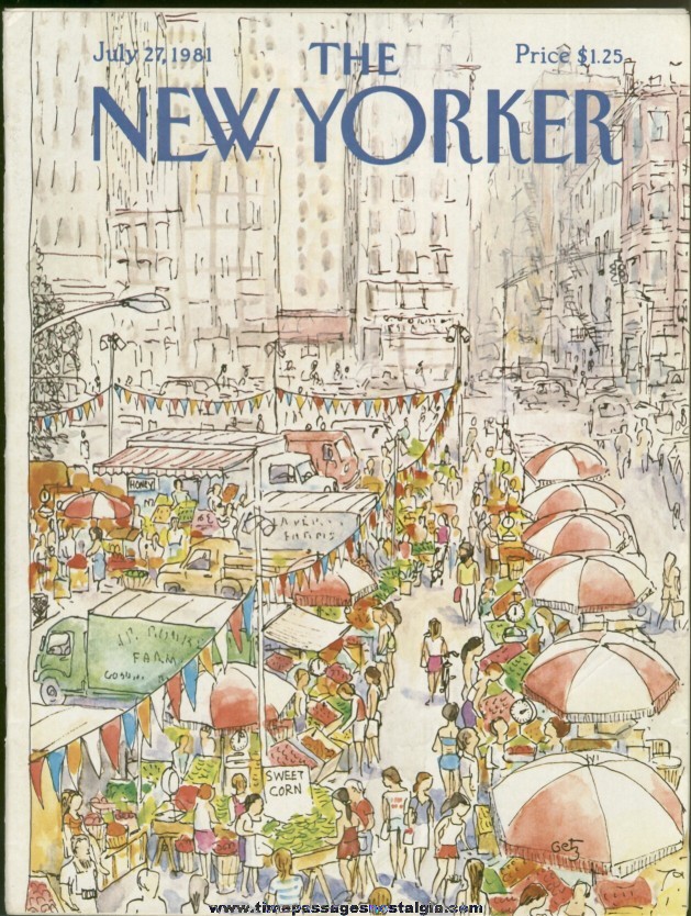 New Yorker Magazine - July 27, 1981 - Cover by Arthur Getz
