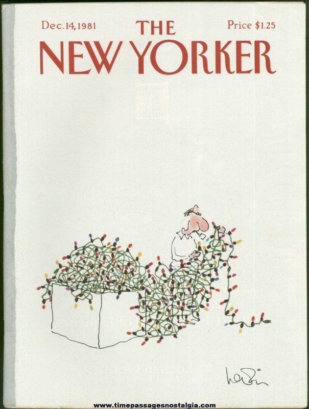 New Yorker Magazine - December 14, 1981 - Cover by Arnie Levin