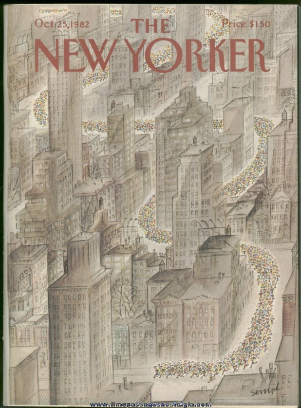 New Yorker Magazine - October 25, 1982 - Cover by J. J. Sempe