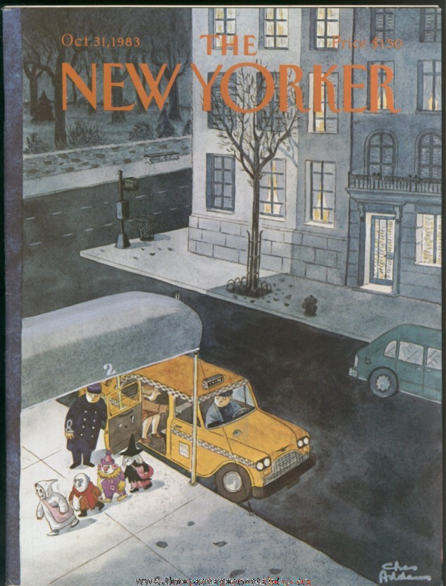 New Yorker Magazine - October 31, 1983 - Cover by Charles (Chas) Addams