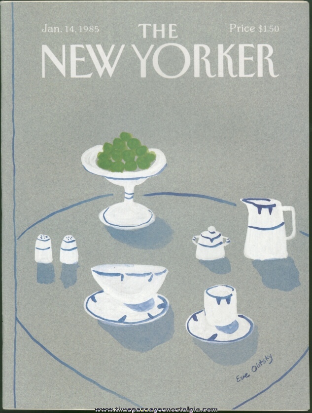 New Yorker Magazine - January 14, 1985 - Cover by Eve Olitsky
