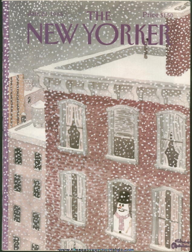 New Yorker Magazine - January 21, 1985 - Cover by Charles (Chas) Addams