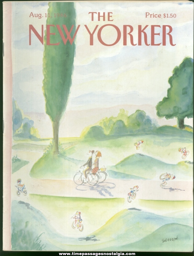 New Yorker Magazine - August 11, 1986 - Cover by J. J. Sempe