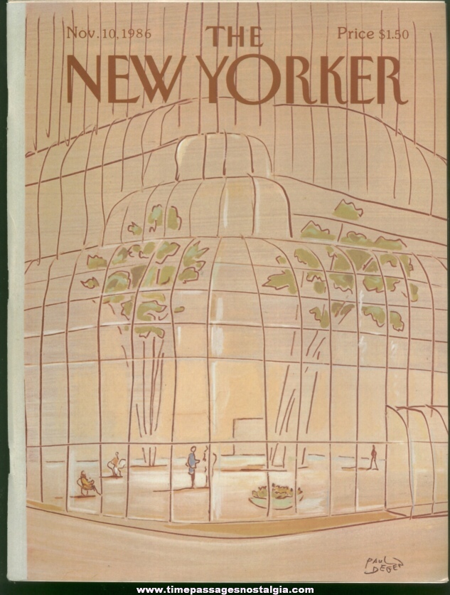 New Yorker Magazine - November 10, 1986 - Cover by Paul Degen