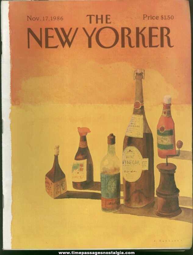 New Yorker Magazine - November 17, 1986 - Cover by Abel Quezada