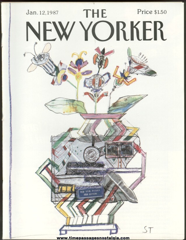 New Yorker Magazine - January 12, 1987 - Cover by Saul Steinberg