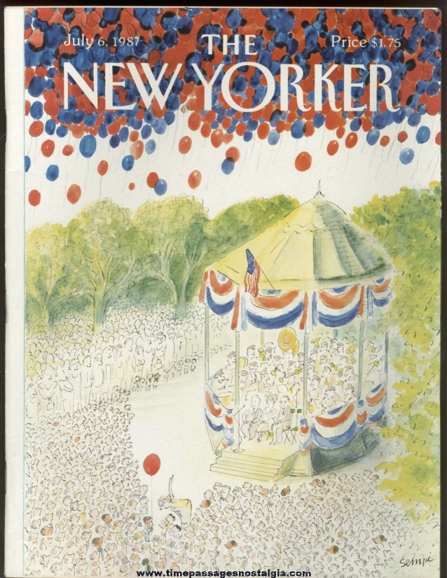 New Yorker Magazine - July 6, 1987 - Cover by J. J. Sempe