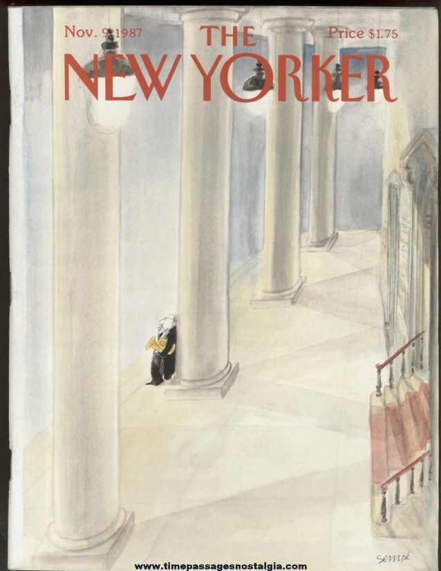 New Yorker Magazine - November 9, 1987 - Cover by J. J. Sempe