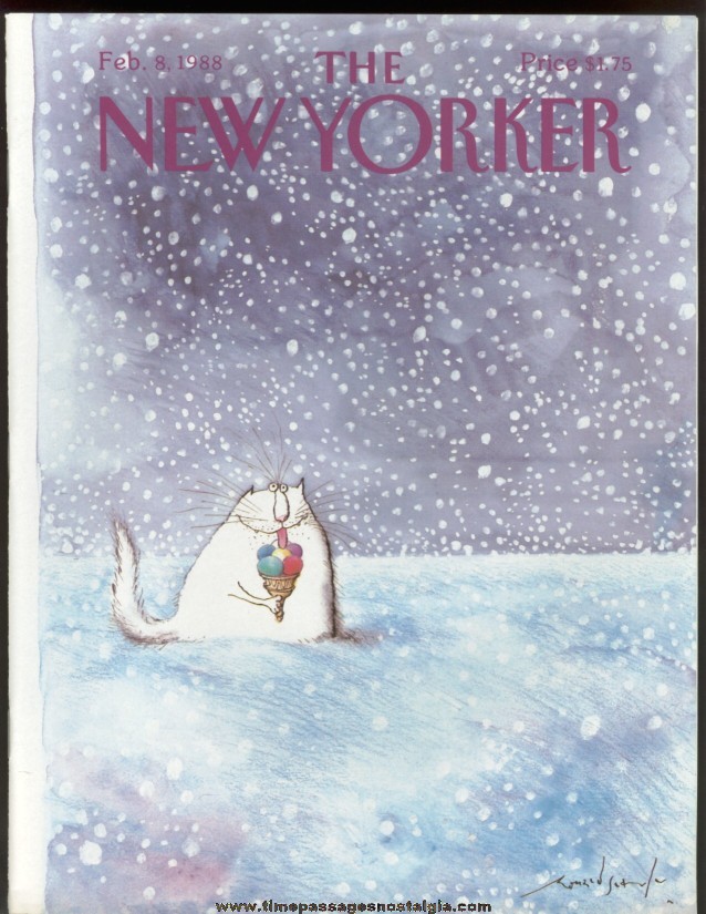 New Yorker Magazine - February 8, 1988 - Cover by Ronald Searle
