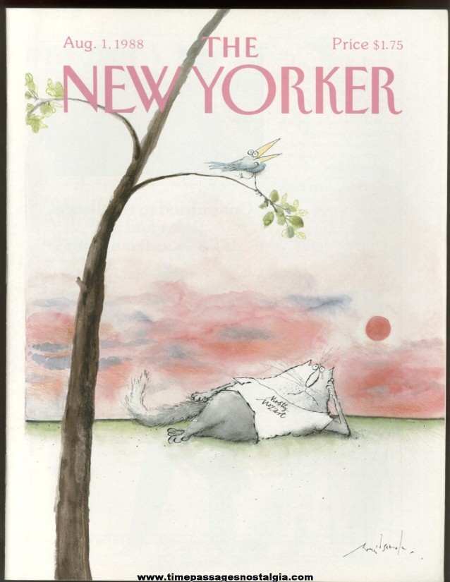 New Yorker Magazine - August 1, 1988 - Cover by Ronald Searle