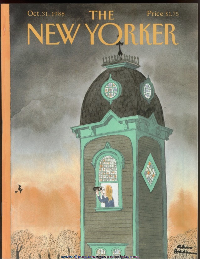 New Yorker Magazine - October 31, 1988 - Cover by Charles (Chas) Addams