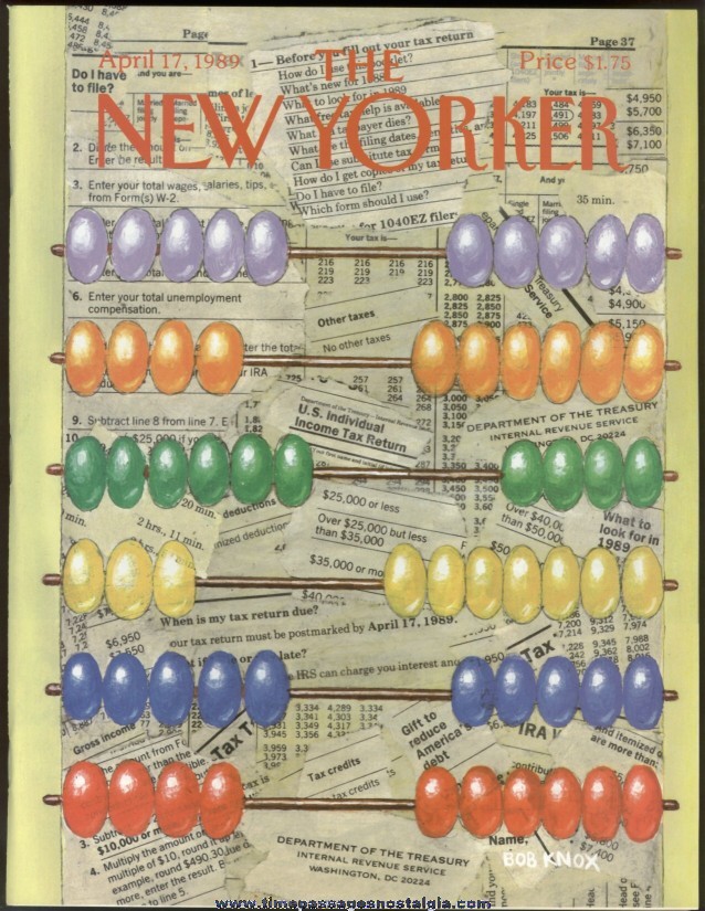 New Yorker Magazine - April 17, 1989 - Cover by Bob Knox