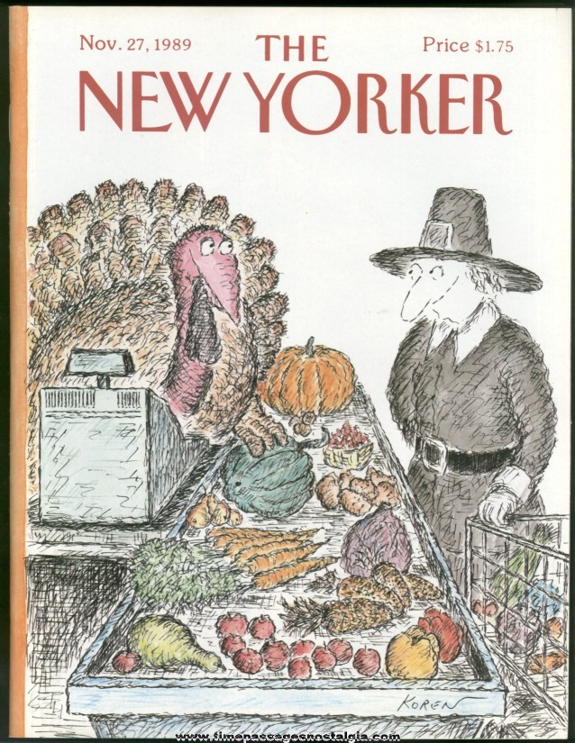 New Yorker Magazine - November 27, 1989 - Cover by Edward Koren