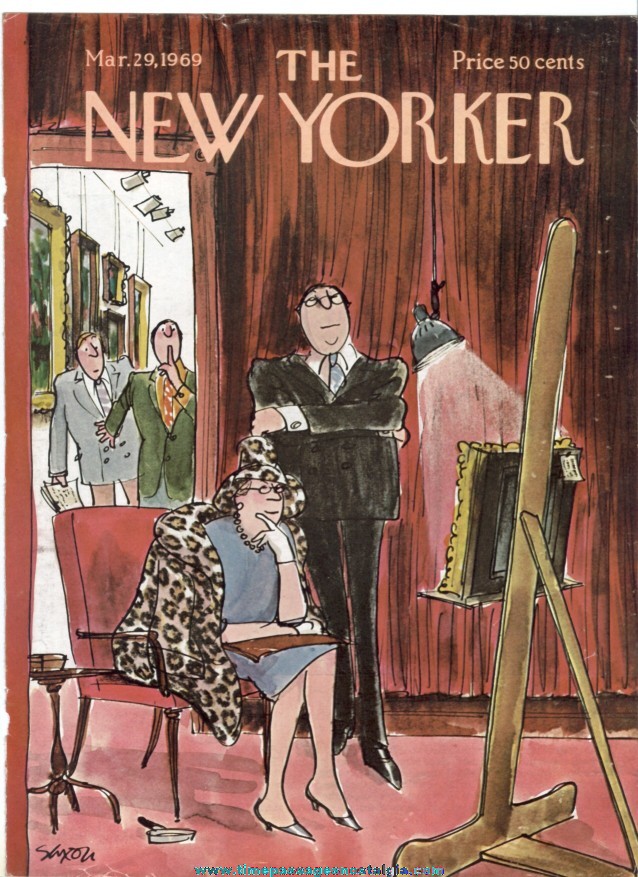New Yorker Magazine COVER ONLY - March 29, 1969 - Charles Saxon