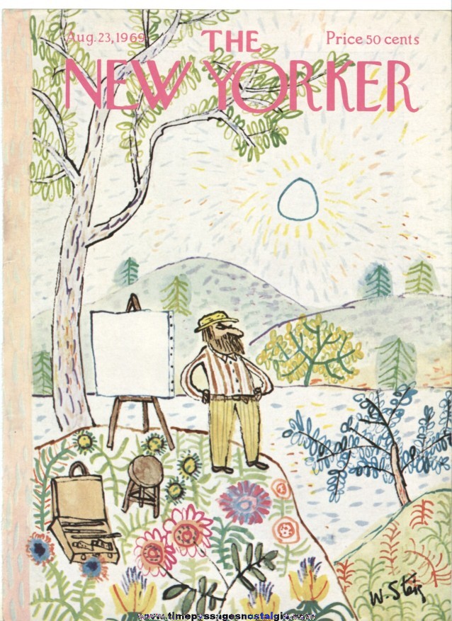 New Yorker Magazine COVER ONLY - August 23, 1969 - William Steig