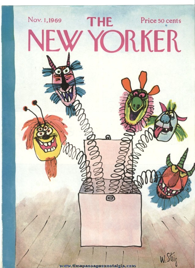 New Yorker Magazine COVER ONLY - November 1, 1969 - William Steig