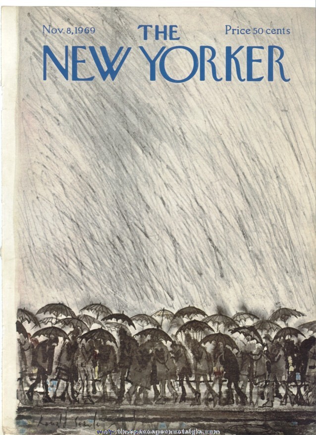 New Yorker Magazine COVER ONLY - November 8, 1969 - Ronald Searle